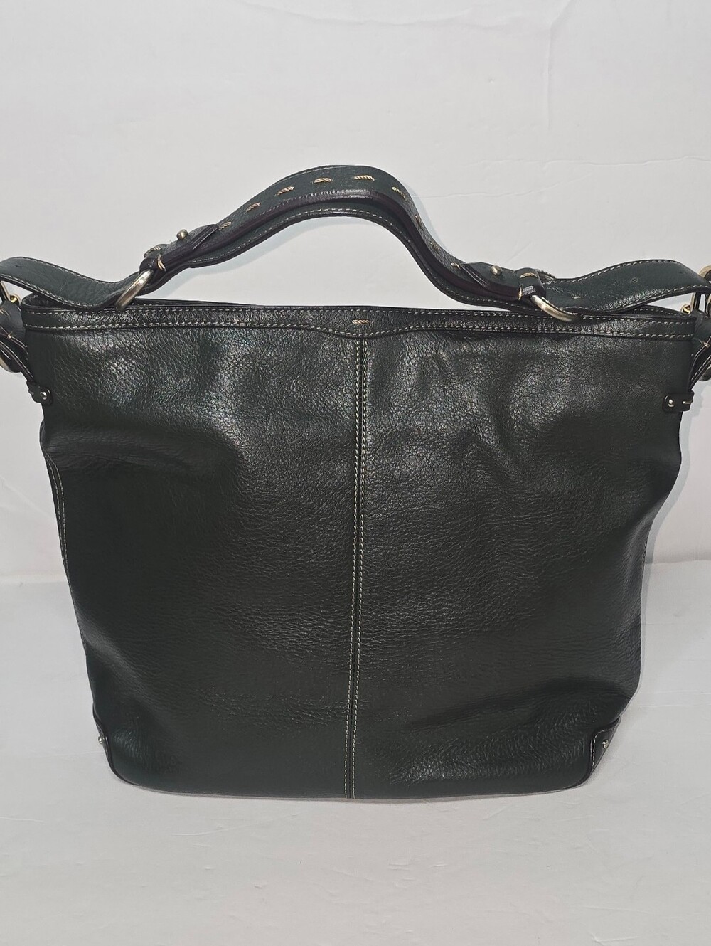Liz Claiborne Leather Olive Green Hobo Handbag